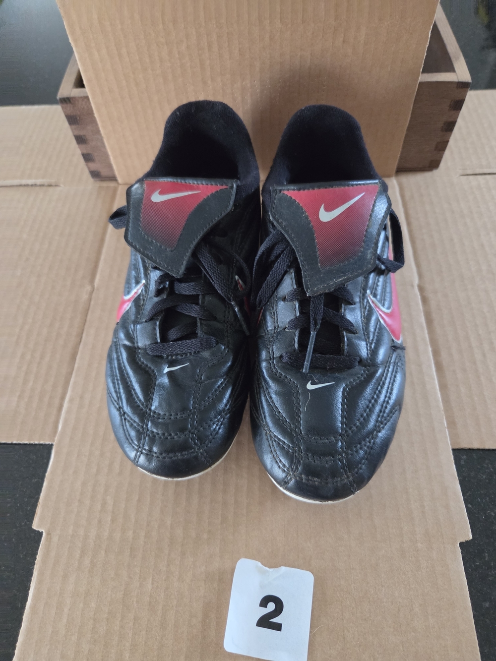 Nike Kids Black and Red Soccer Cleats